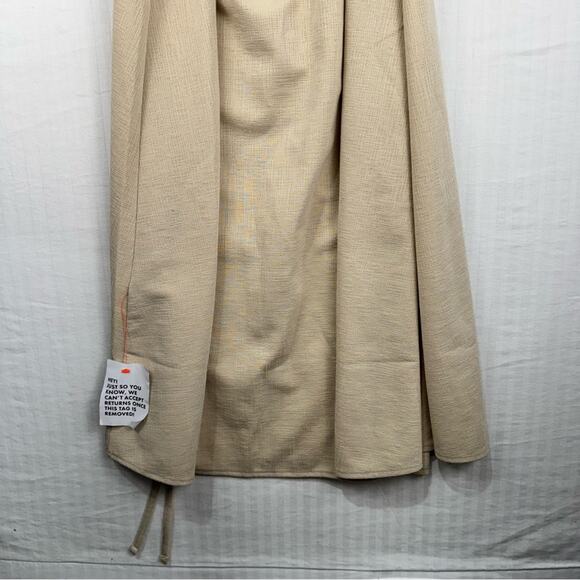 ASOS DESIGN Strappy Cupped Skater Midi Dress Natural Stone Size 10 Open Back - Picture 10 of 12